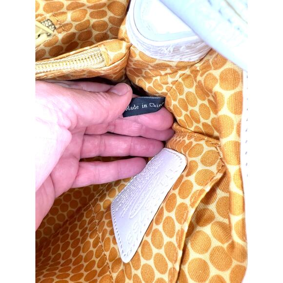 Brighton White Leather Shoulder Purse Bag Colorful Woven Front - Picture 10 of 16